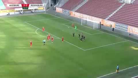 INT CF Augsburg Vs Jahn Regensburg Makridis Goal in 34 min, Score 2:2