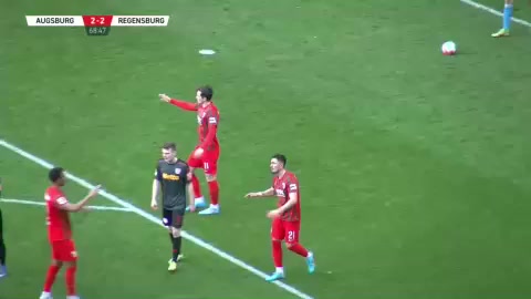 INT CF Augsburg Vs Jahn Regensburg Gregoritsch Goal in 69 min, Score 3:2