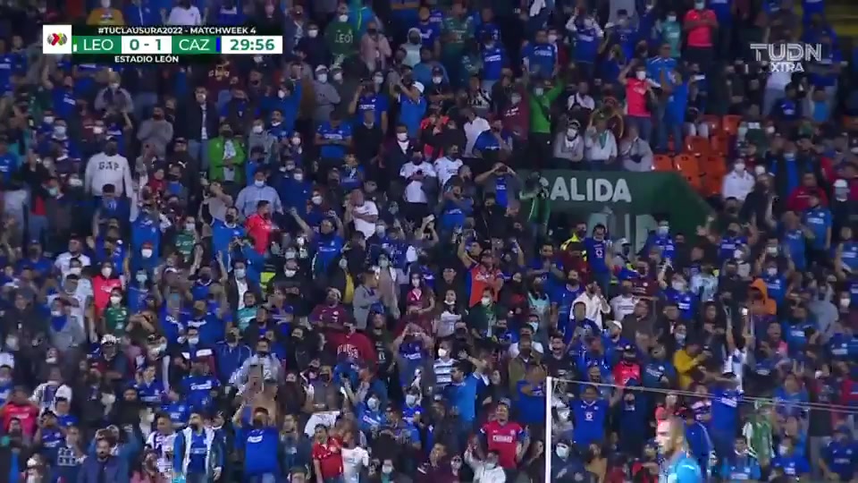 MEX D1 Club Leon Vs CDSyC Cruz Azul Uriel Antuna Goal in 29 min, Score 0:1