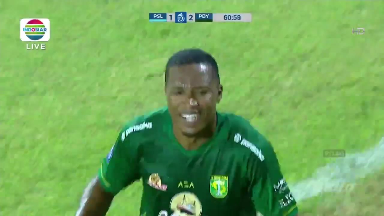 IDN ISL Persela Lamongan Vs Persebaya Surabaya Arsenio Valpoort Goal in 60 min, Score 1:2