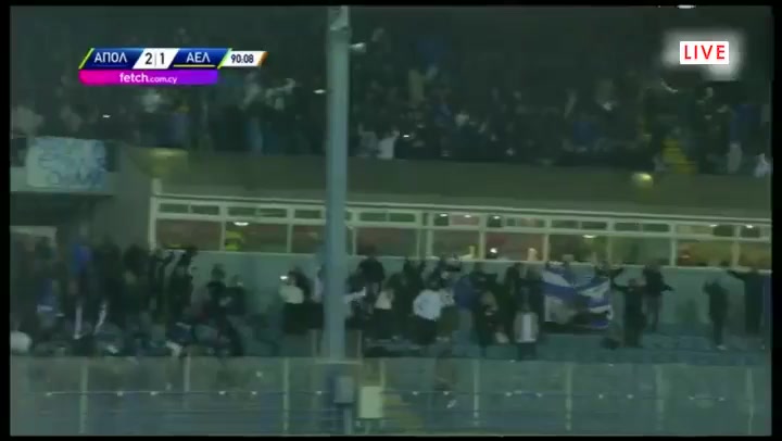 CYP D1 Apollon Limassol FC Vs AEL Limassol Revaz Injgia Goal in 89 min, Score 2:1