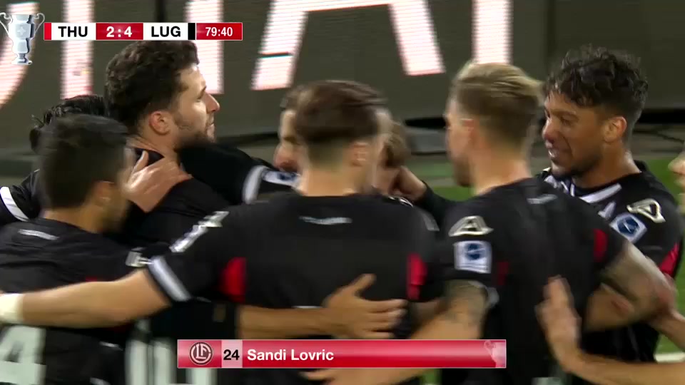 SUI Cup Thun Vs Lugano Sandi Lovric Goal in 79 min, Score 2:4