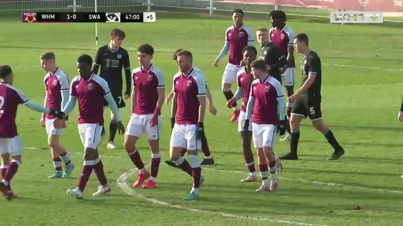 英U23杯 西汉姆联U23 Vs 斯旺西U23 45+分Yarmolenko进球,比分1:0