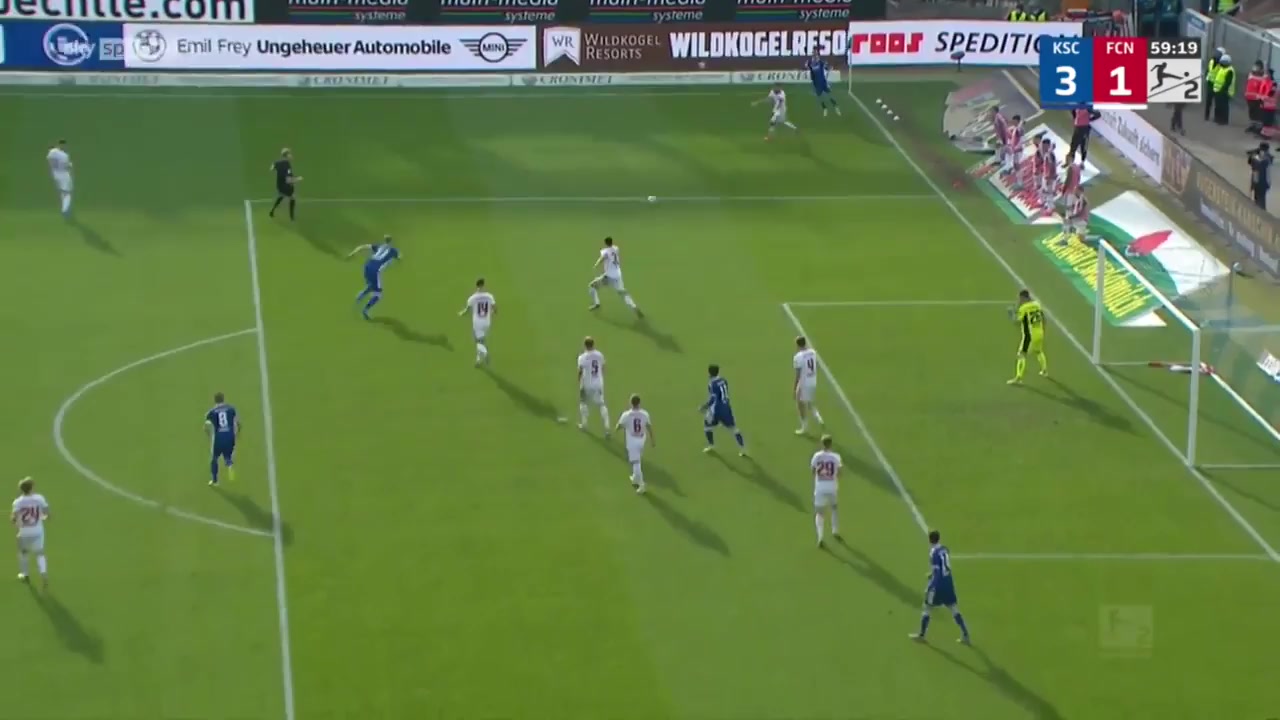 GER D2 Karlsruher SC Vs Nurnberg 59 phút Philipp HofmannVào, ghi bàn 3:1