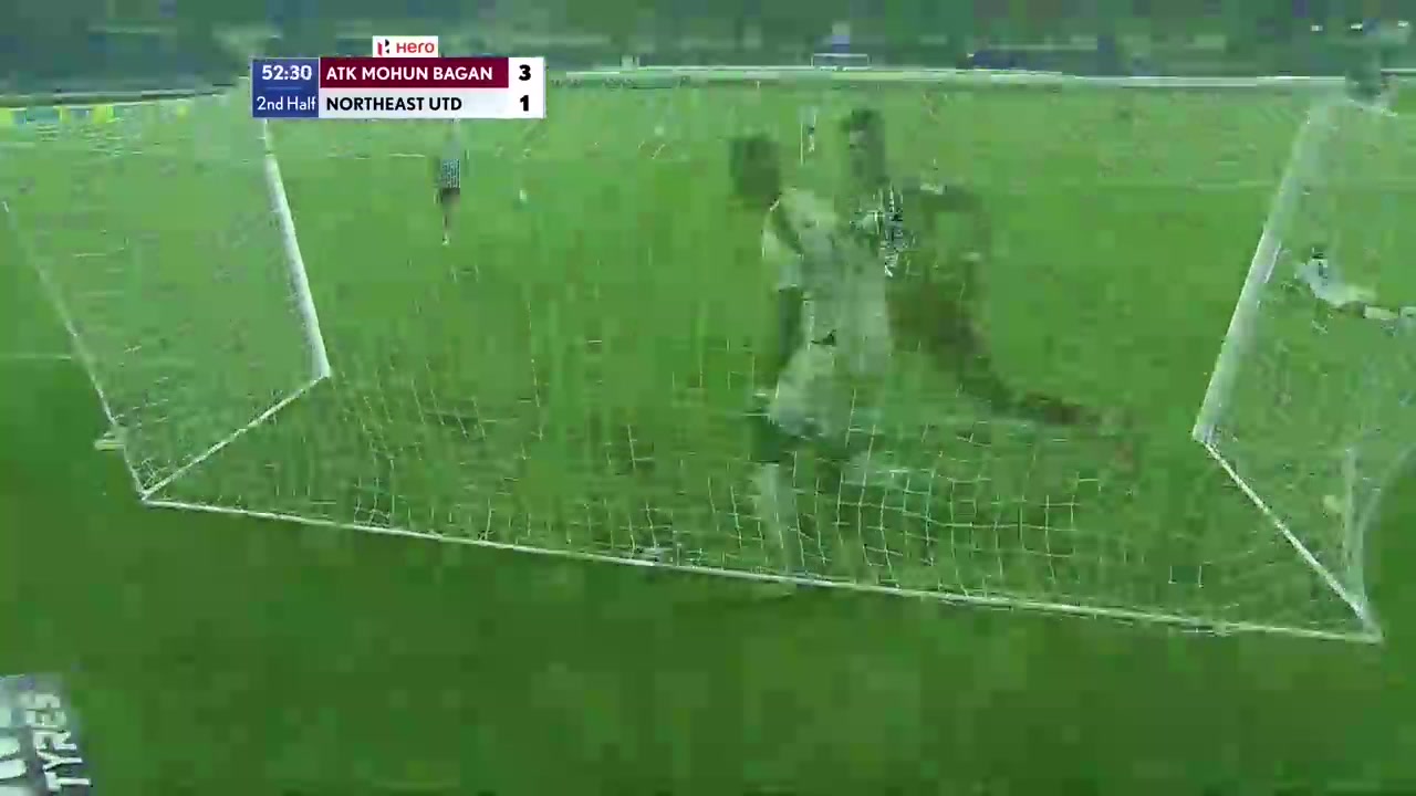 ISL ATK Mohun Bagan Vs Northeast United Manvir Singh Goal in 53 min, Score 3:1