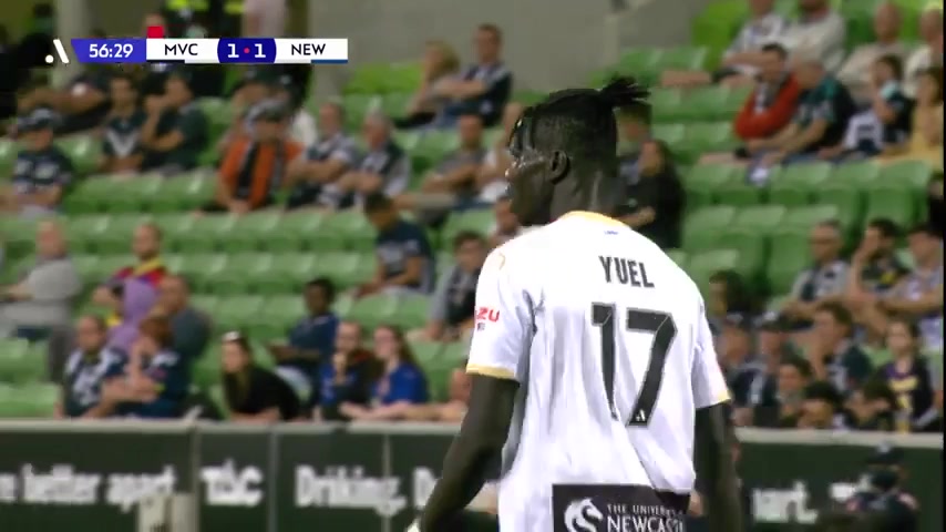 AUS D1 Melbourne Victory Vs Newcastle Jets 56 phút Valentino YuelVào, ghi bàn 1:1