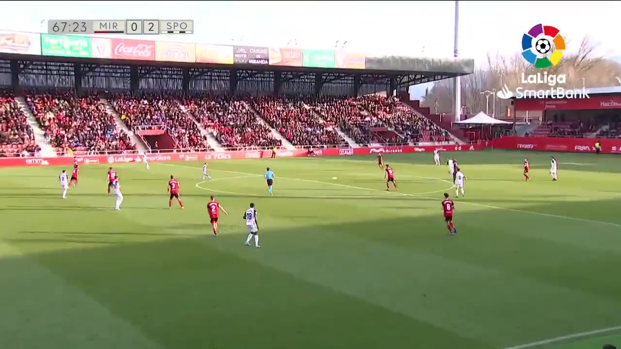 SPA D2 Mirandes Vs Sporting Gijon Aitor Garcia Flores Goal in 67 min, Score 0:2