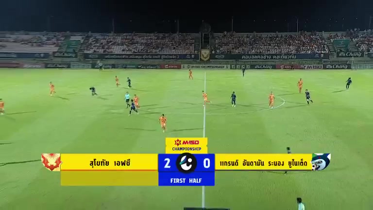 泰甲 素可泰 Vs 拉廊FC 29分祖法菲·阿裏芬進球,比分2:0