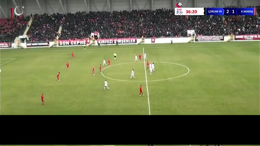TUR D3 Corum Belediyespor Vs Kahramanmarasspor Halil İbrahim Sönmez Goal in 35 min, Score 2:1