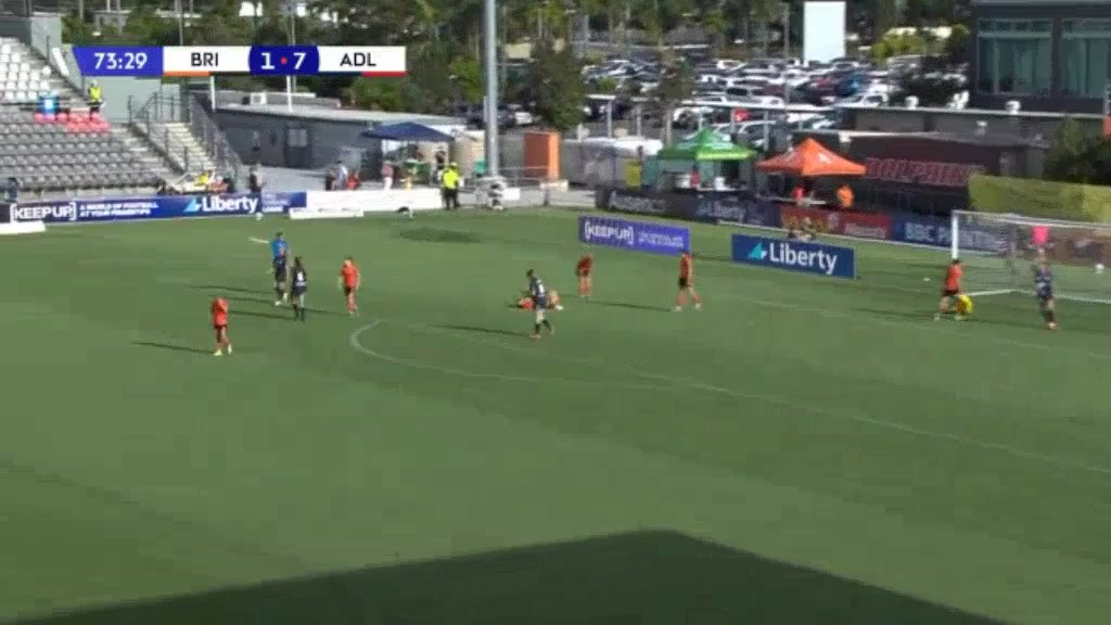 AUS WAL Brisbane Roar (w) Vs Adelaide United (w) Worts Goal in 74 min, Score 1:8