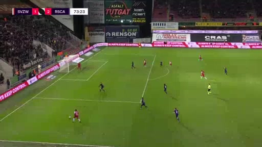 BEL D1 Zulte-Waregem Vs Anderlecht  Goal in 73 min, Score 1:2