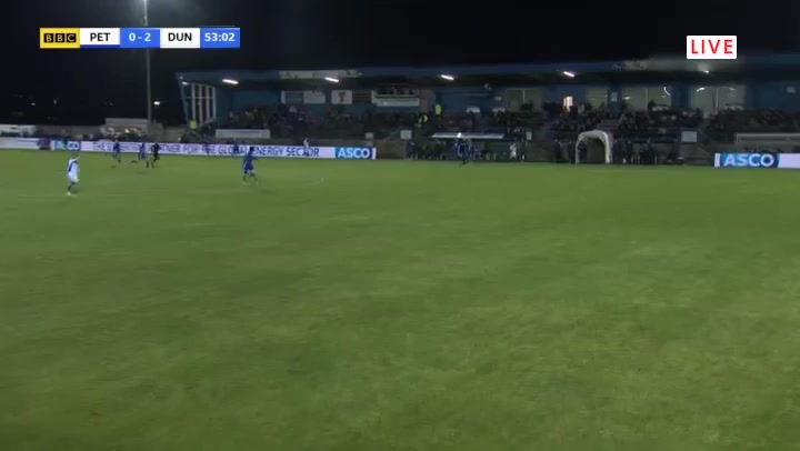 SCOFAC Peterhead Vs Dundee Niall McGinn Goal in 53 min, Score 0:2