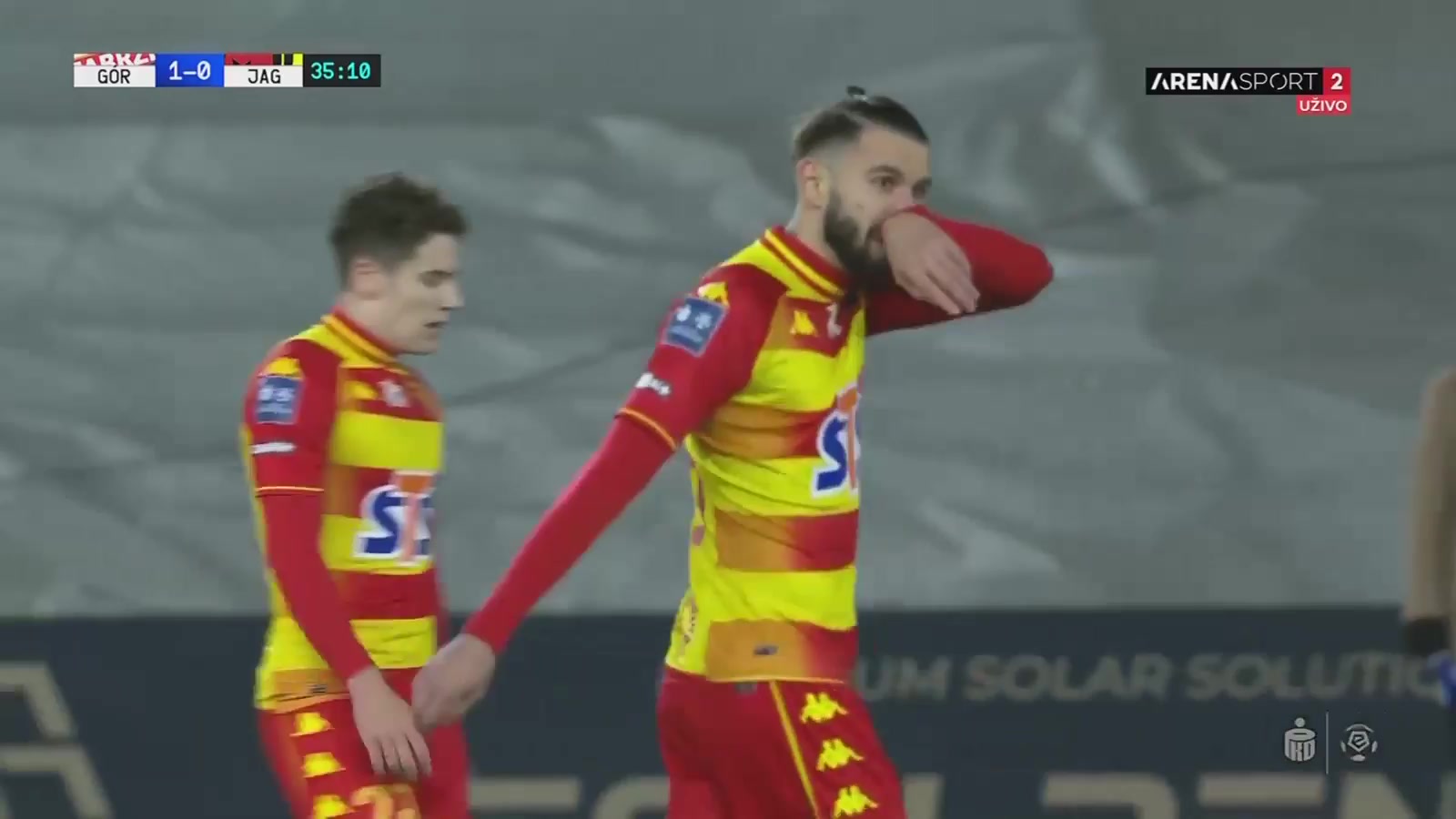 6 Gornik Zabrze Vs Jagiellonia Bialystok 34 skor gol Piotr Krawczyk, skor 1:0