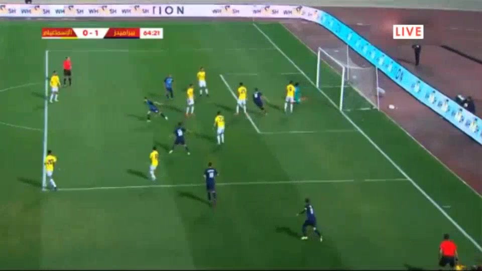 EGY D1 Pyramids FC Vs Ismaily 64 ทำประตู Ahmed Samy ประตู, ทำคะแนน 1:0