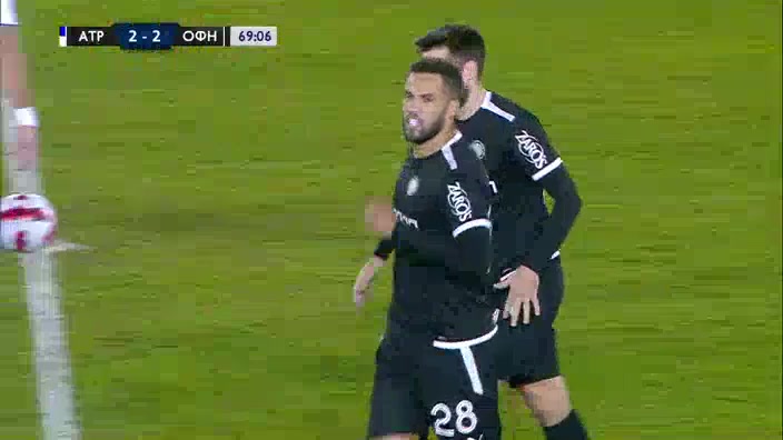 GRE D1 Atromitos Athens Vs OFI Crete Luiz Phellype Luciano Silva Goal in 69 min, Score 2:2