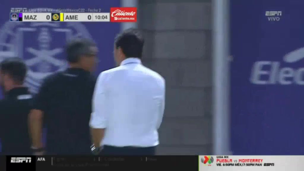 MEX D1 Mazatlan FC Vs Club America Gonzalo Sosa Goal in 10 min, Score 1:0
