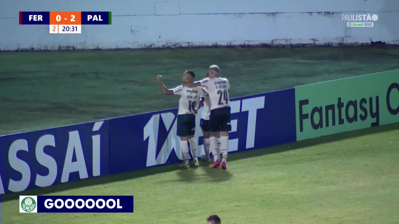 178 Ferroviaria SP Vs Palmeiras 65 skor gol Breno Henrique Vasconcelos Lopes, skor 0:2