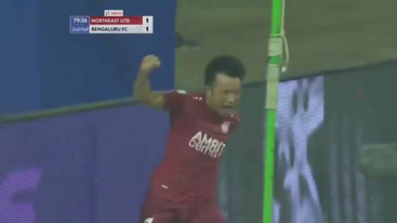 ISL Northeast United Vs Bengaluru Laldanmawia Ralte Goal in 80 min, Score 2:1