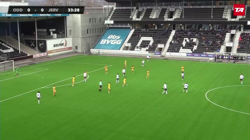 INT CF Odd Grenland Vs Jerv 33 phút Tobias LauritsenVào, ghi bàn 1:0