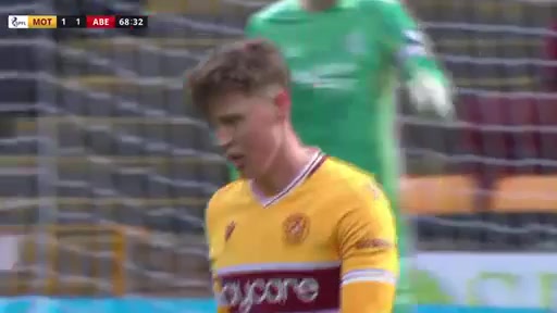 SCO PR Motherwell Vs Aberdeen Mark OHara Goal in 67 min, Score 1:1
