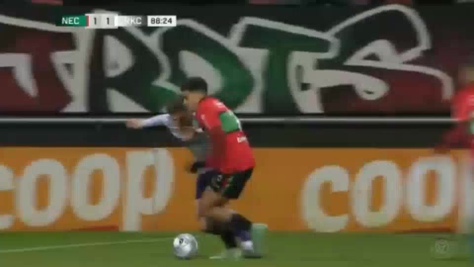 HOL D1 NEC Nijmegen Vs RKC Waalwijk Jonathan Okita Goal in 87 min, Score 1:1