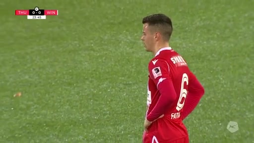 SUI D1 Thun Vs Winterthur Kenan Fatkic Goal in 24 min, Score 1:0