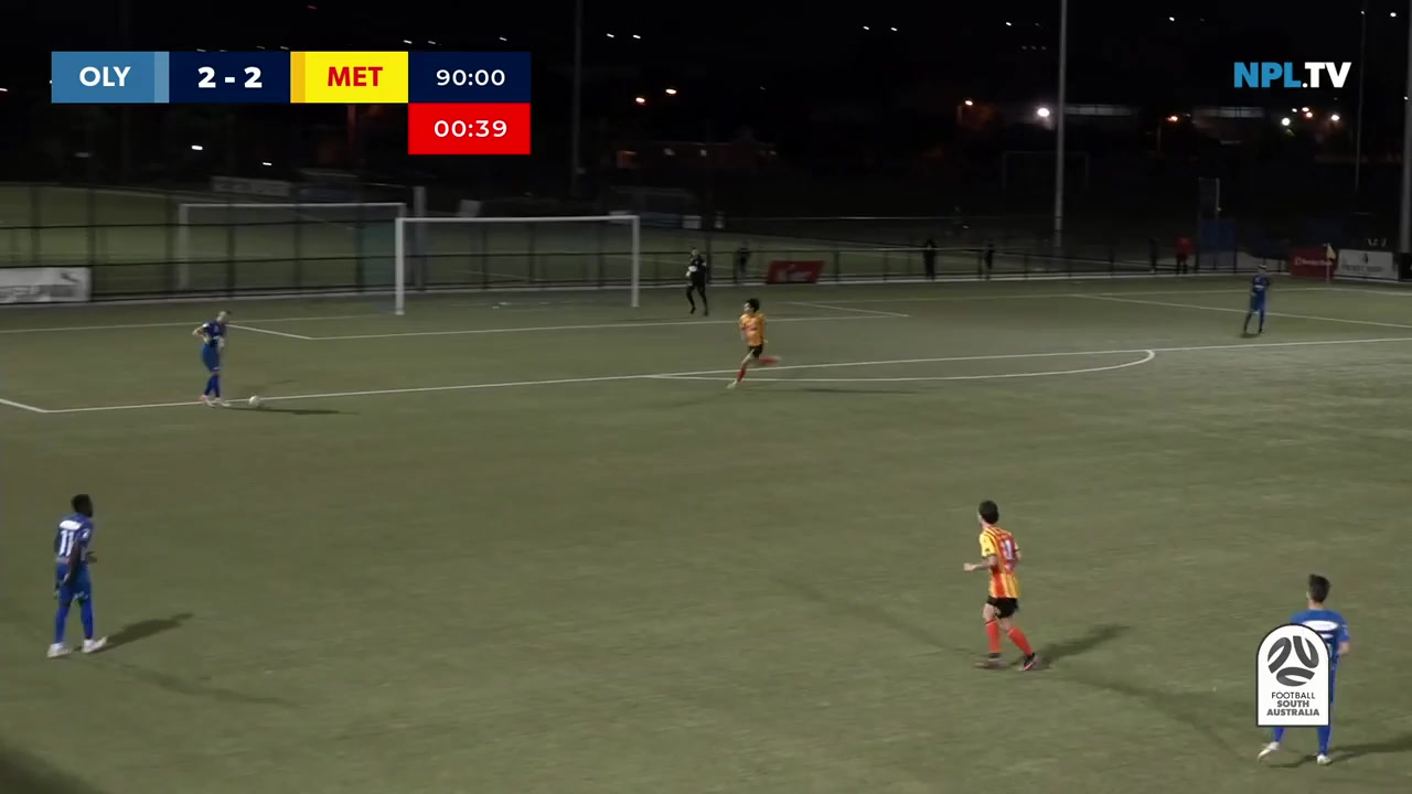 AUS SASL Adelaide Olympic Vs Metrostars SC  Goal in 91 min, Score 2:3