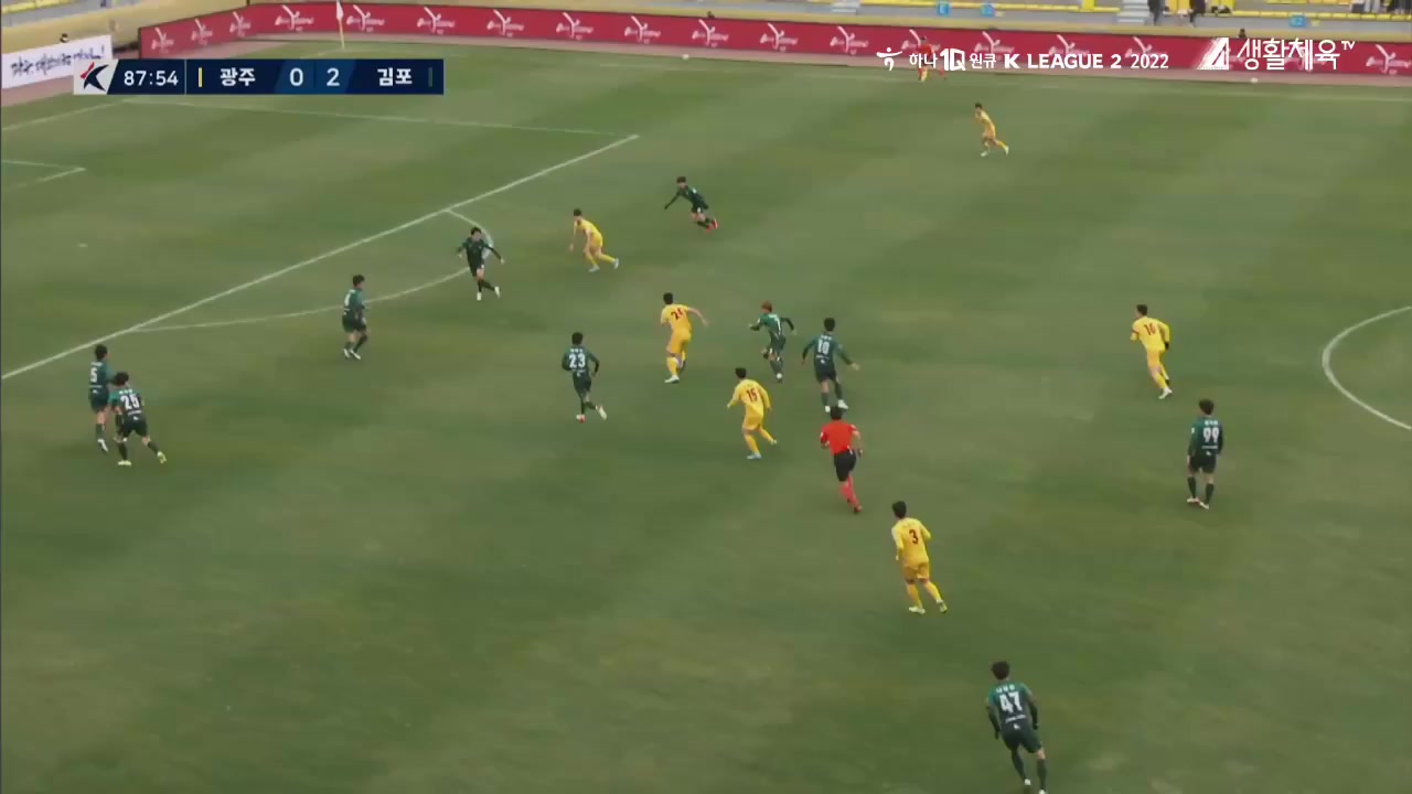 韩K2联 光州FC Vs 金浦市民 88分李建喜进球,比分1:2