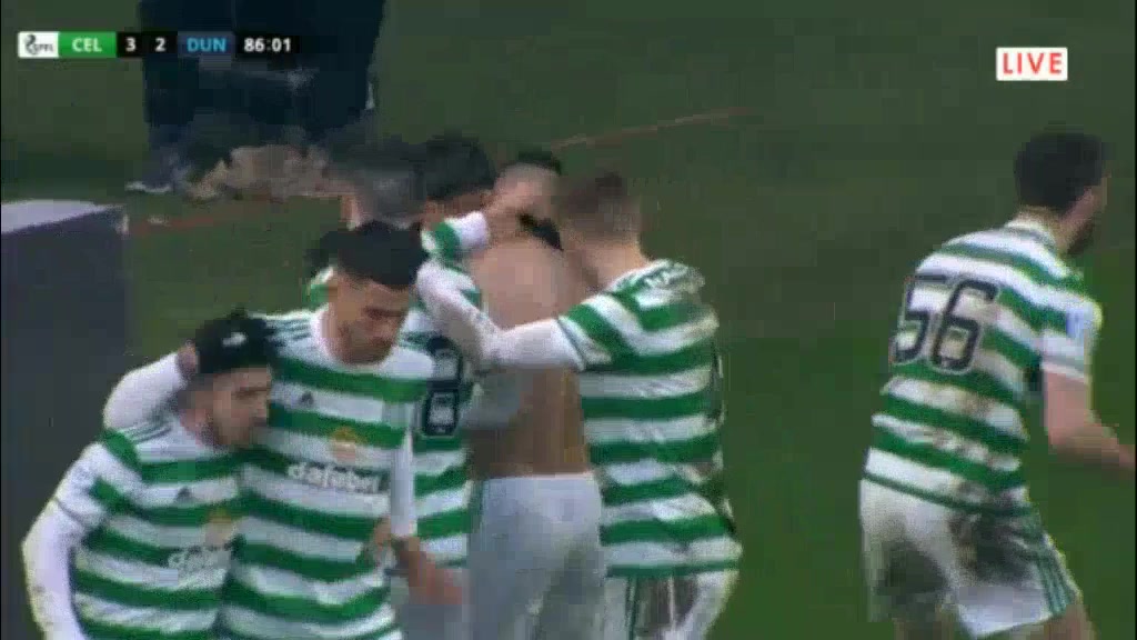 SCO PR Celtic FC Vs Dundee  Goal in 87 min, Score 3:2
