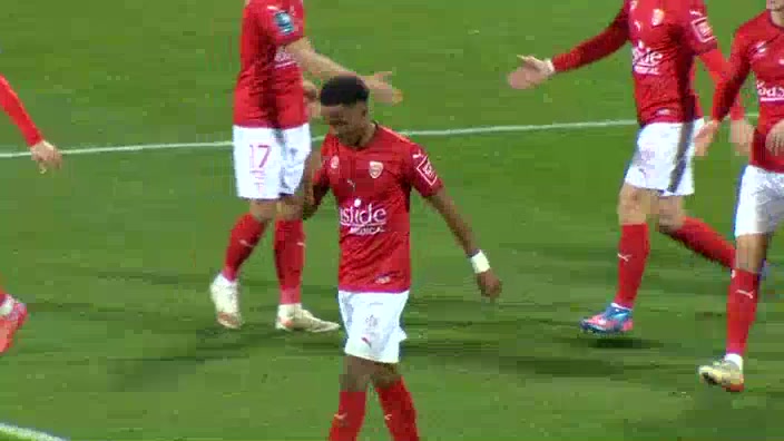 FRA D2 Nimes Vs Grenoble Niclas Eliasson Goal in 74 min, Score 3:1