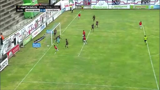 ECU D1 Mushuc Runa Vs Universidad Catolica Ismael Diaz De Leon Goal in 25 min, Score 0:1