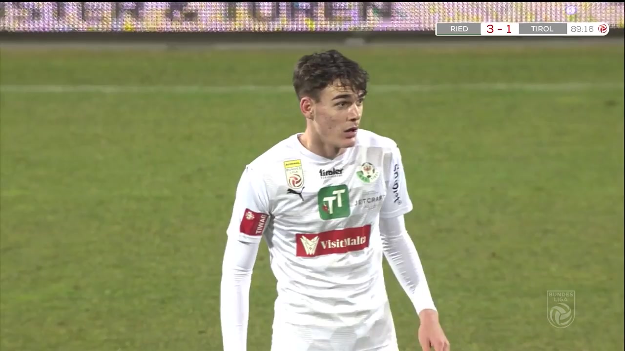 AUT D1 SV Ried Vs WSG Swarovski Tirol Giacomo Vrioni Goal in 89 min, Score 3:1