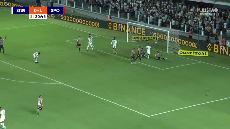 BRA SP Santos Vs Sao Paulo  Goal in 66 min, Score 0:2