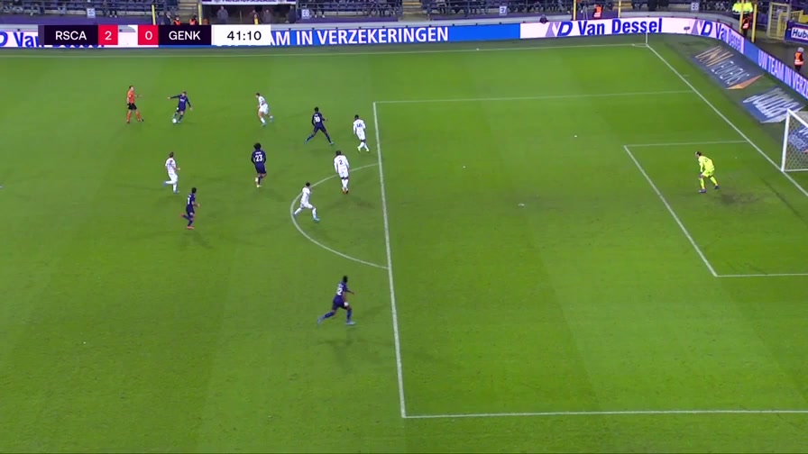 BEL D1 Anderlecht Vs Racing Genk Yari Verschaeren Goal in 40 min, Score 2:0