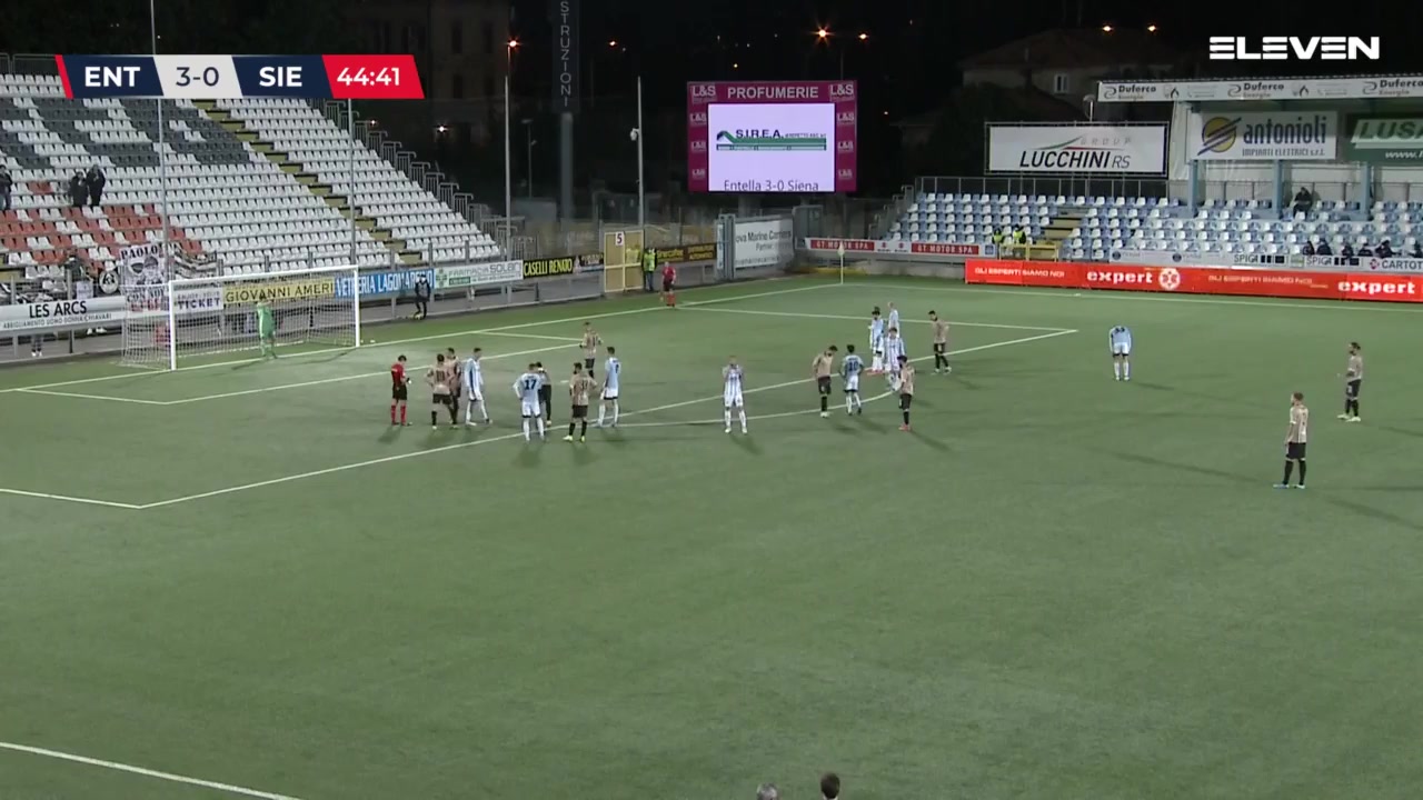 ITA C1 ACD Virtus Entella Vs Robur Siena S.S.D.  Goal in 45 min, Score 3:1