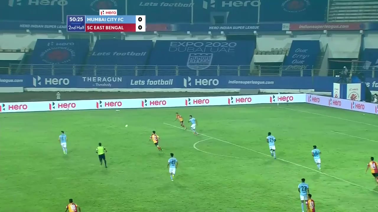 ISL Mumbai City Vs East Bengal 52 phút Bipin SinghVào, ghi bàn 1:0