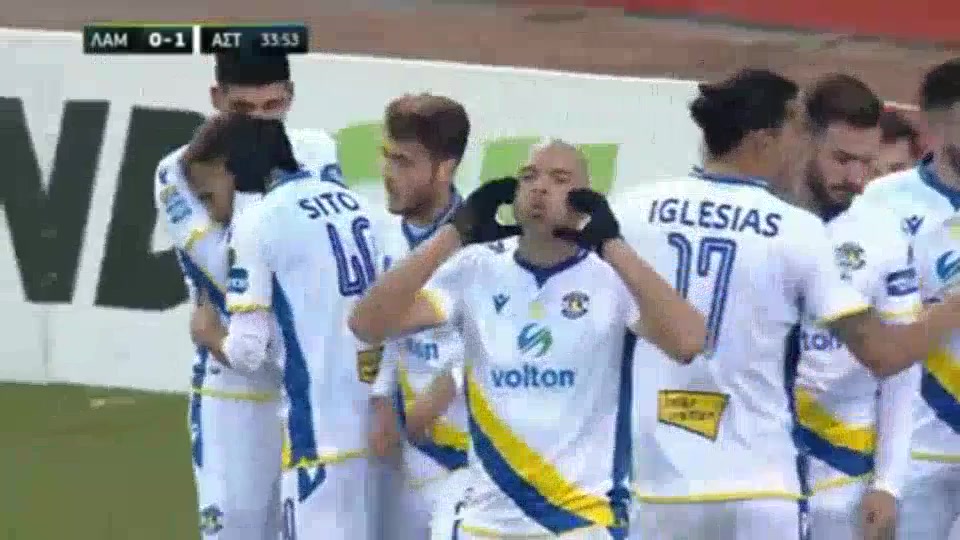 GRE D1 Lamia Vs Asteras Tripolis Jeronimo Barrales Goal in 33 min, Score 0:1