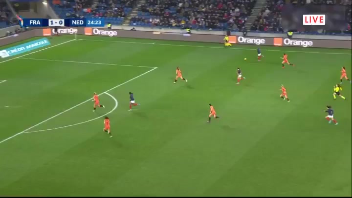  France (w) Vs Netherland (w) Marie-Antoinette Katoto Goal in 24 min, Score 2:0