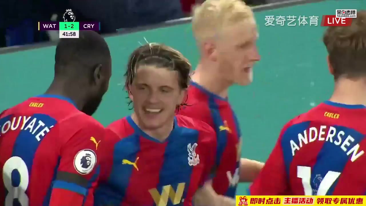 EPL Watford Vs Crystal Palace Conor Gallagher Goal in 41 min, Score 1:2