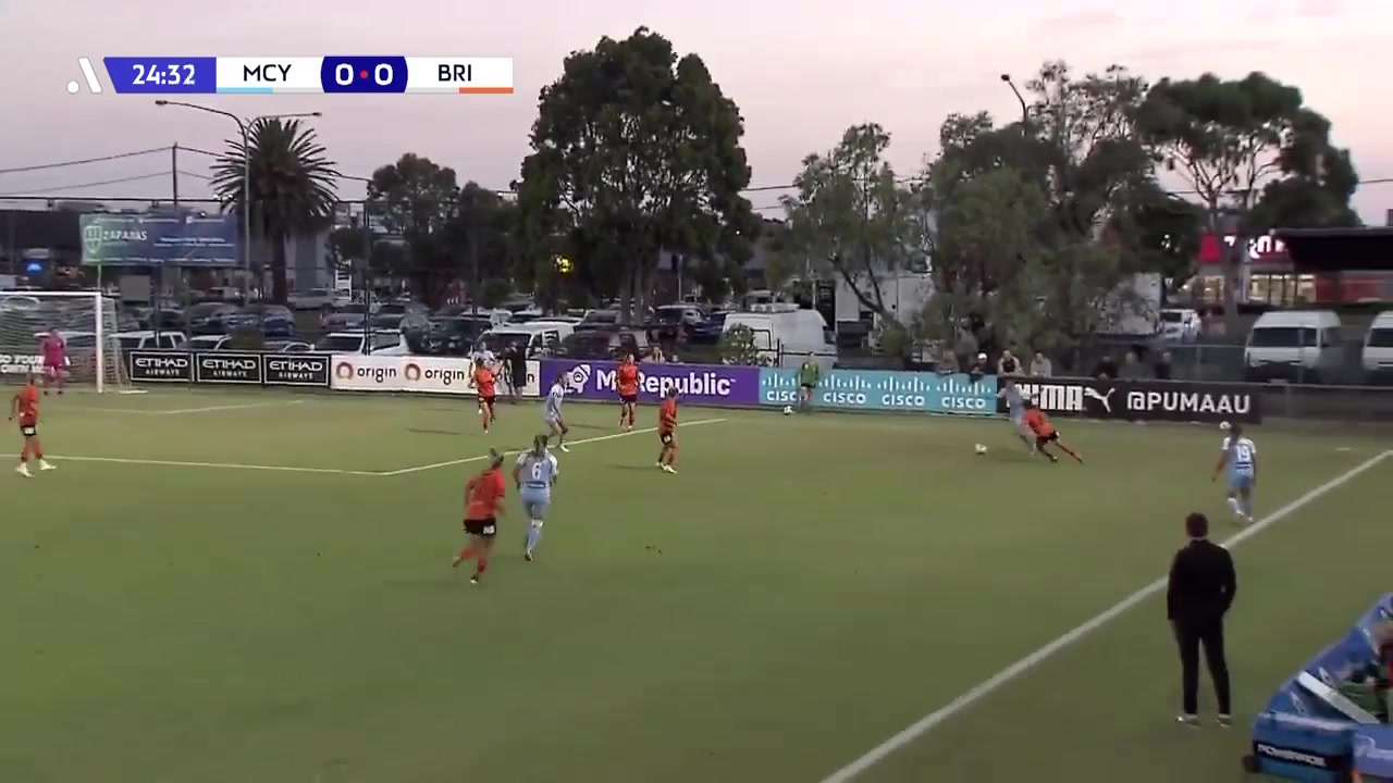 AUS WAL Melbourne City (w) Vs Brisbane Roar (w) Mariel Hecher Goal in 24 min, Score 0:1