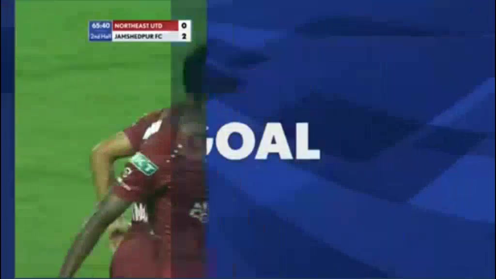 ISL Northeast United Vs Jamshedpur FC Marcelo Leite Perreira,Marcelinho Goal in 67 min, Score 1:2