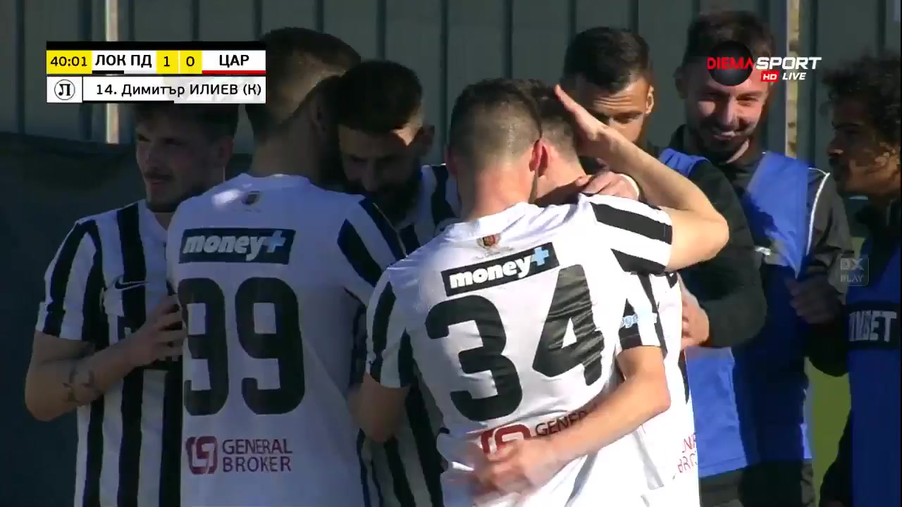 BUL D1 Lokomotiv Plovdiv Vs Tsarsko Selo Dimitar Iliev Goal in 40 min, Score 1:0