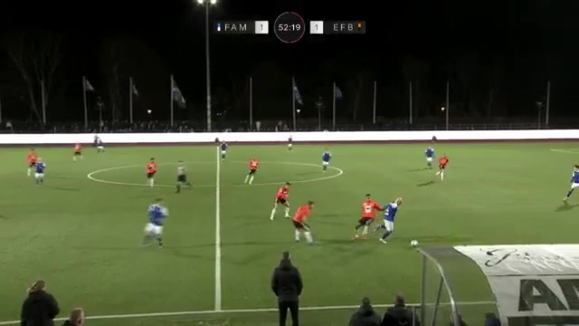 127 Fremad Amager Vs Esbjerg 54 skor gol Leonel Montano, skor 1:2