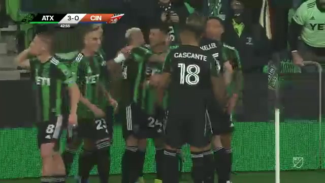 MLS Austin FC Vs FC Cincinnati 42 ทำประตู  ประตู, ทำคะแนน 3:0