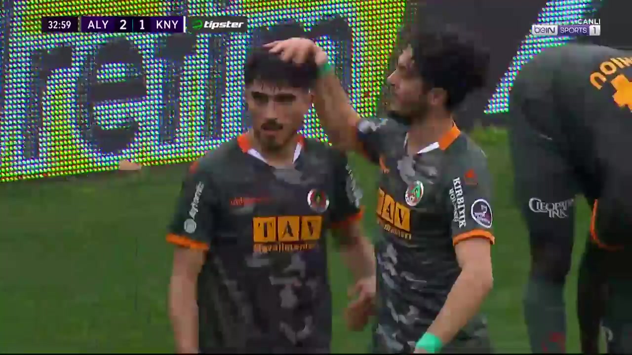 TUR D1 Alanyaspor Vs Konyaspor Umut Gunes Goal in 32 min, Score 2:1