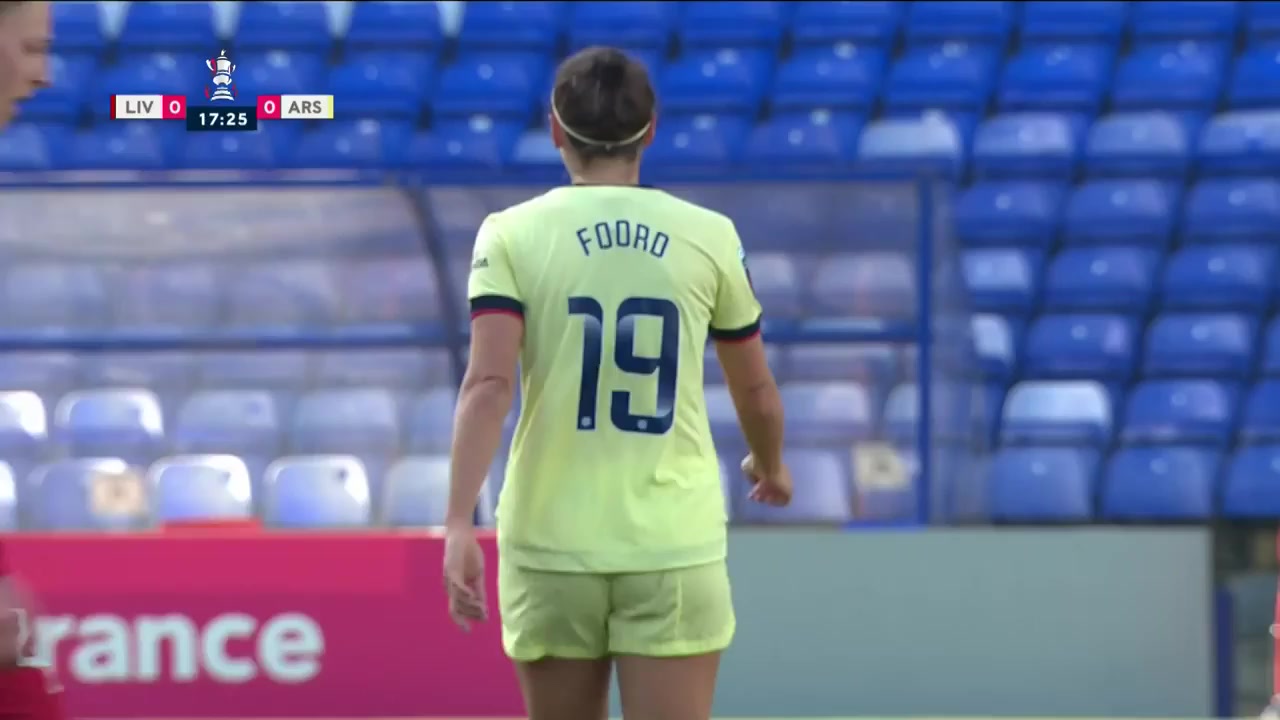 ENG FA WC Liverpool (w) Vs Arsenal (w) Caitlin Foord Goal in 17 min, Score 0:1