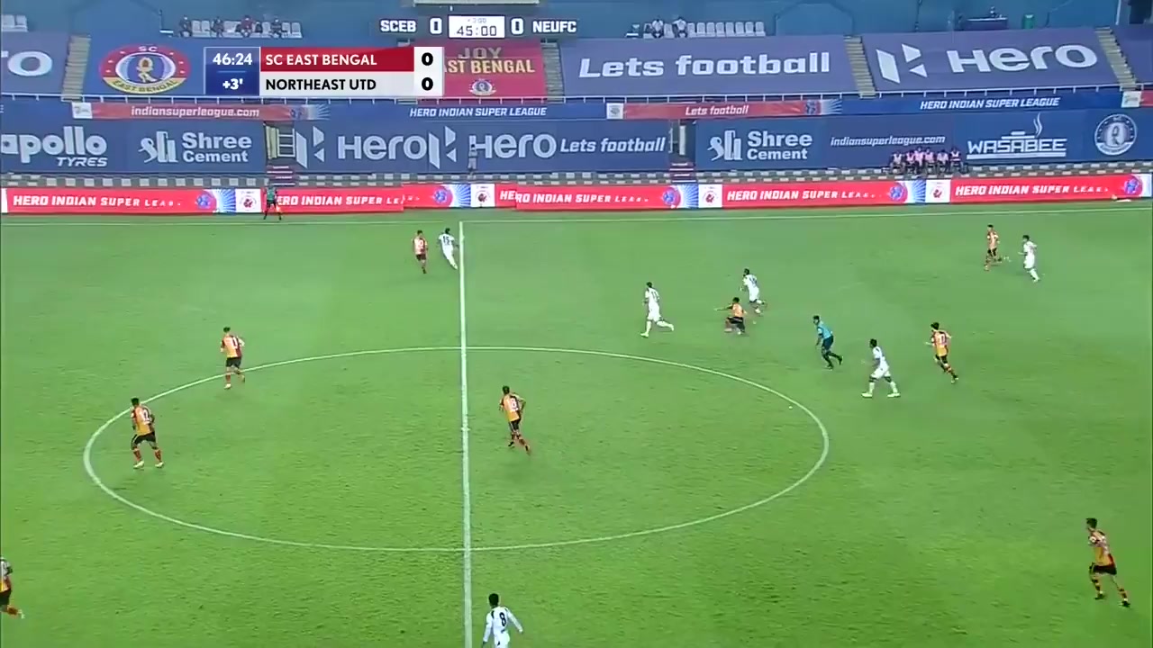 ISL East Bengal Vs Northeast United Marco Sahanek Goal in 45+ min, Score 0:1