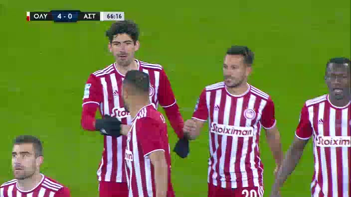 GRE D1 Olympiakos Piraeus Vs Asteras Tripolis 67 phút Andreas BouchalakisVào, ghi bàn 4:0