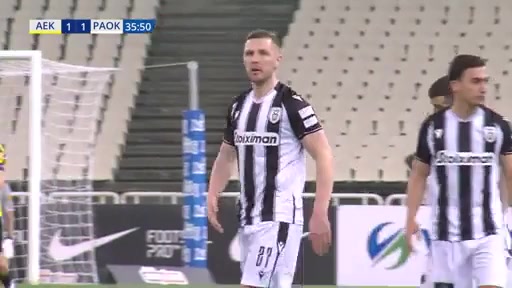 GRE D1 AEK Athens Vs PAOK Saloniki 35 phút Vào, ghi bàn 1:1
