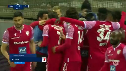 SUI Sl FC Sion Vs Lausanne Sports Giovanni Sio Goal in 63 min, Score 1:0